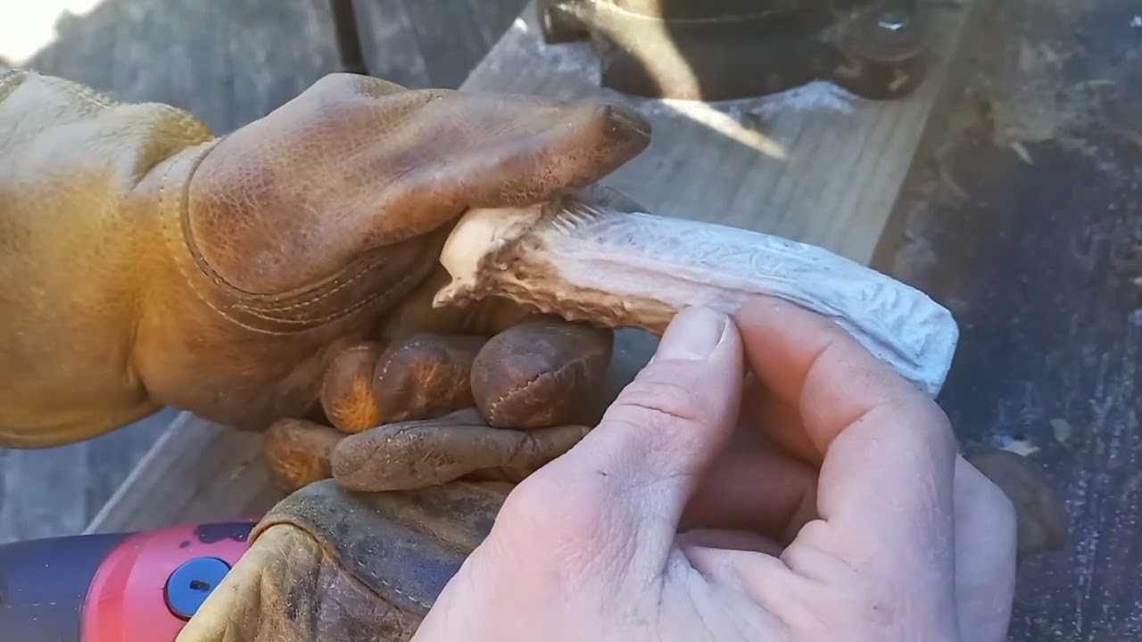 Power Carving a Norse Serpent onto Antler for a Knife Handle