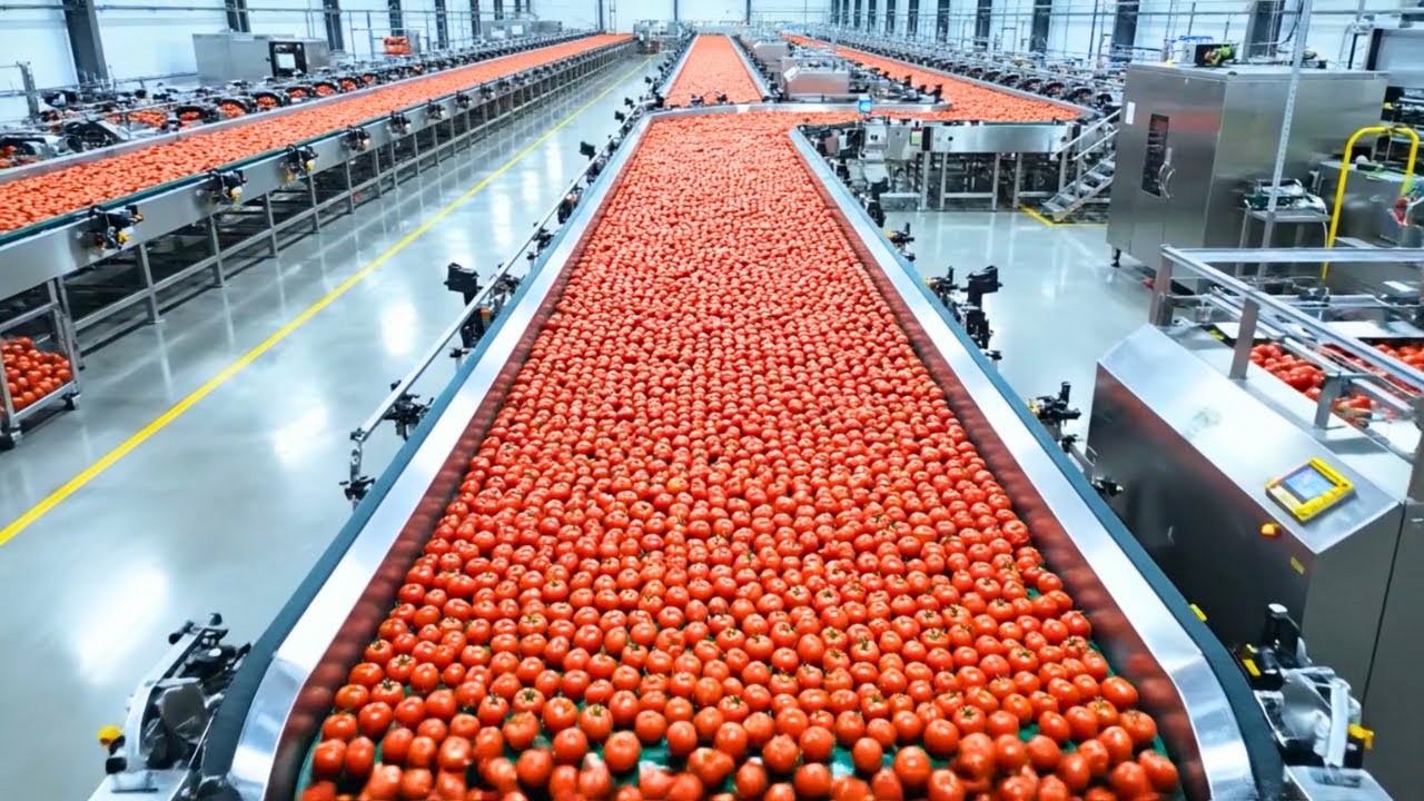 Inside a Modern Ketchup Factory - Step-by-Step Production Process (Full Process)