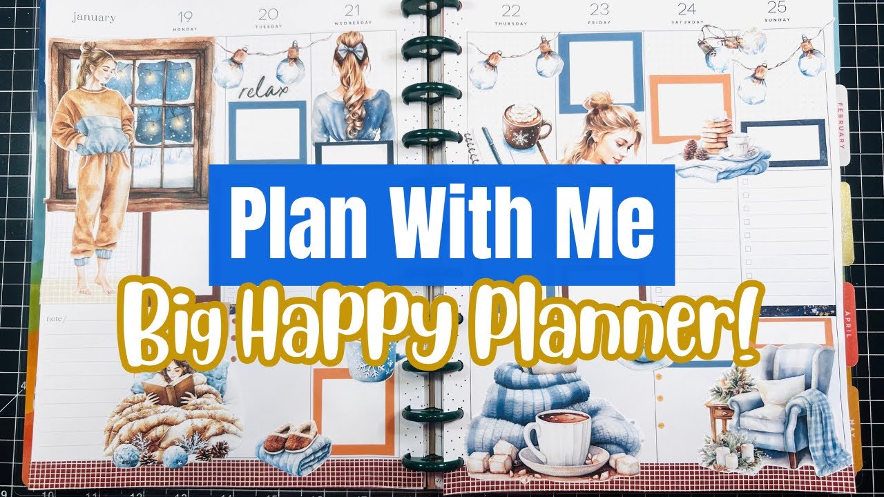 Plan with Me | Big Vertical Happy Planner Week 3 Spread Using printables 