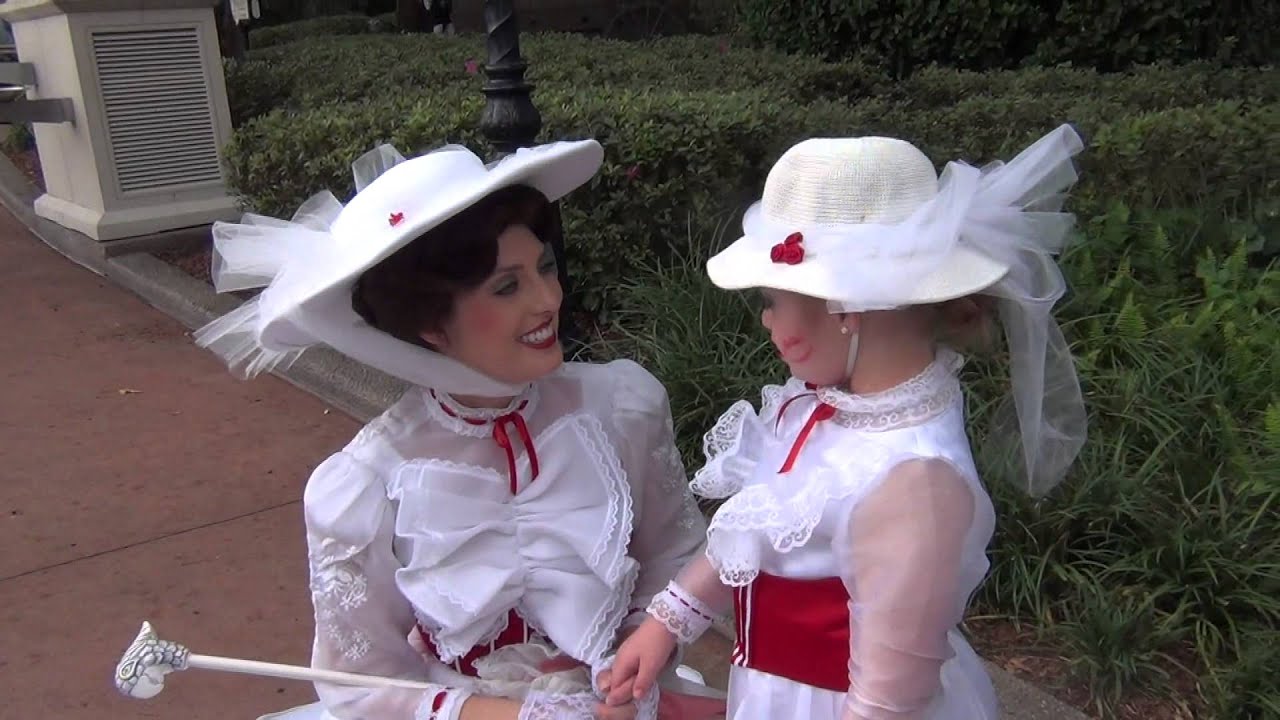 Mary Poppins & Kayla stroll in Disney