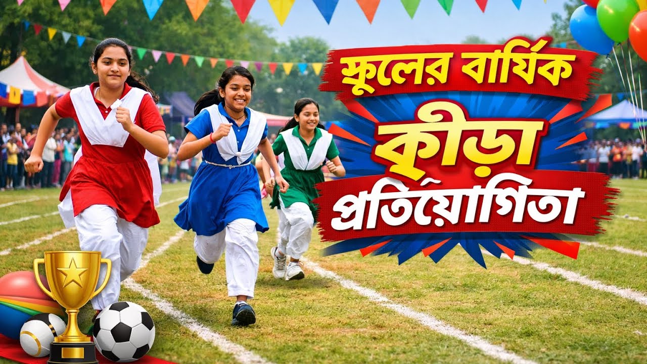 বার্ষিক ক্রীড়ায় মেয়েদের দৌড় প্রতিযোগিতা
