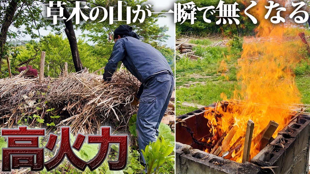 【ストレス解消】気持ちいいほど一瞬で燃えていく庭の片付け!!焚き火と鳥のさえずりに癒される【86日目】