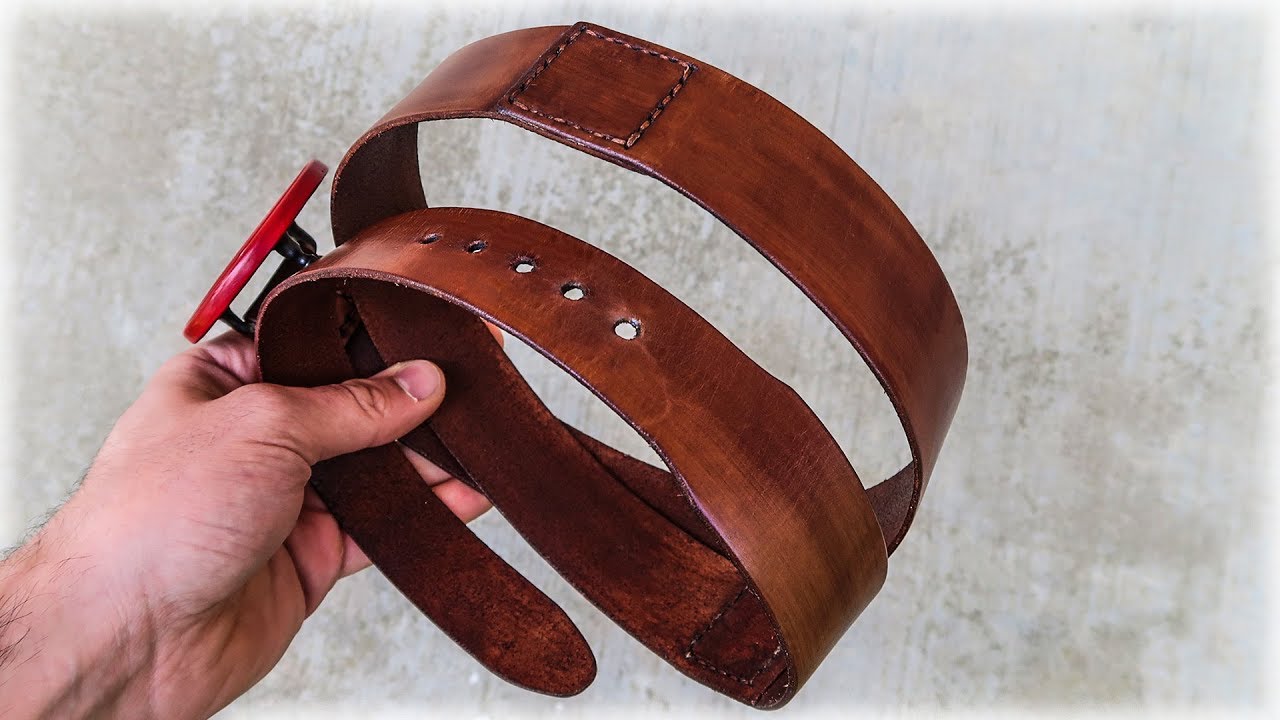 Simple Leather Belt Made Of Short Leather Pieces. DIY