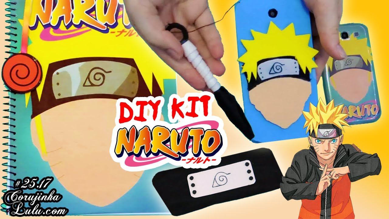 Volta as Aulas DIY NARUTO Kit: Como Fazer CADERNO + CAPINHAS + BANDANA | Corujices da Lu ANIME
