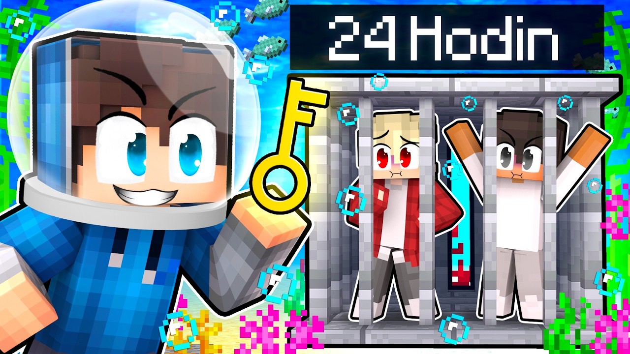 Zavřel jsem KAMARÁDY POD VODOU na 24 HODIN v Minecraftu!