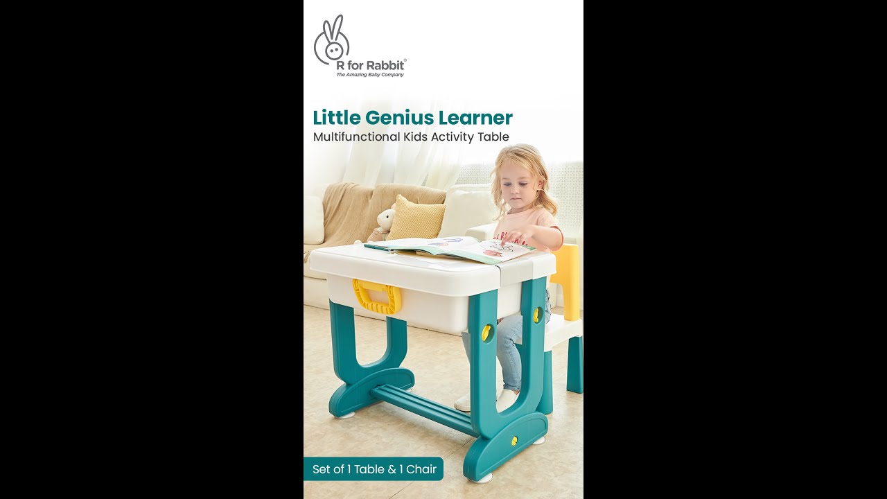 R for Rabbit Little Genius Learner Kids Study Table Set With Chair