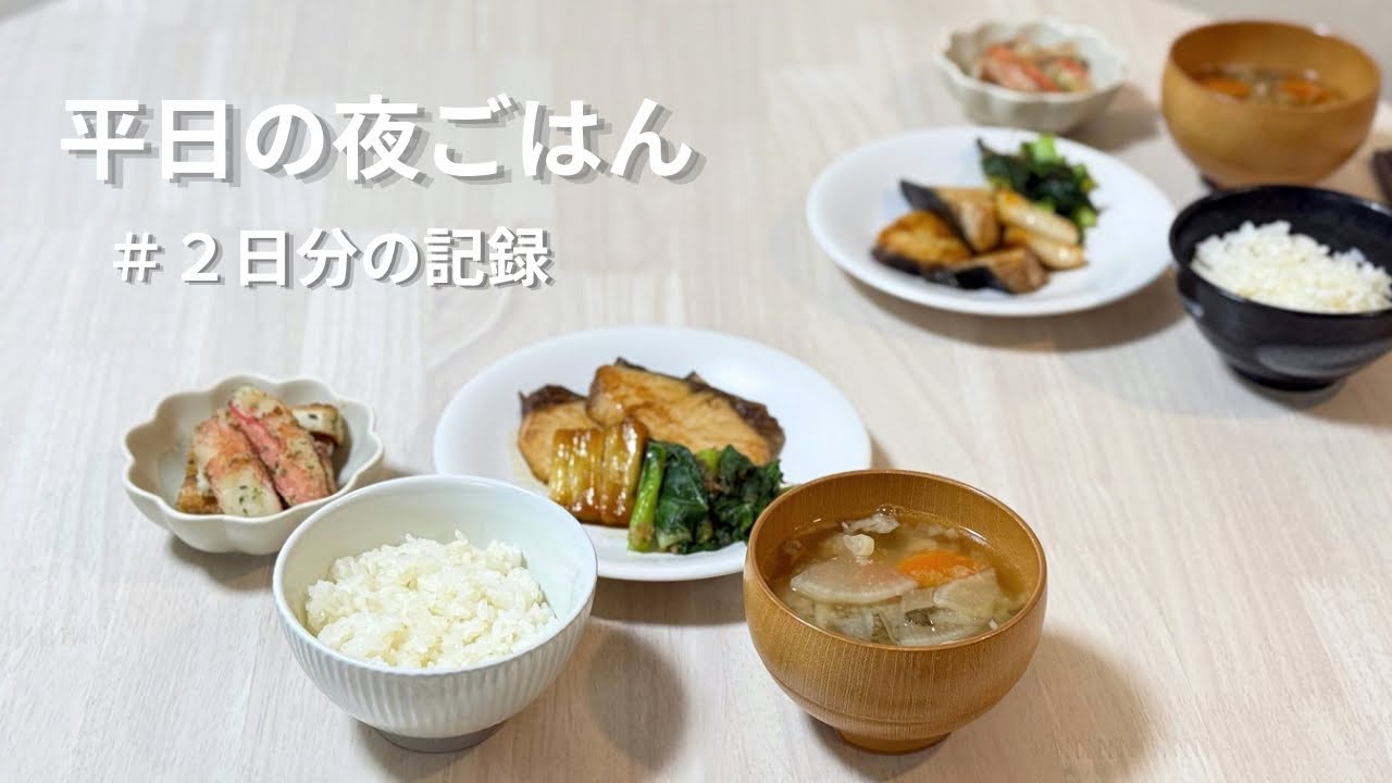 平日夜ごはん🍳２日間の記録｜2人暮らしの料理vlog