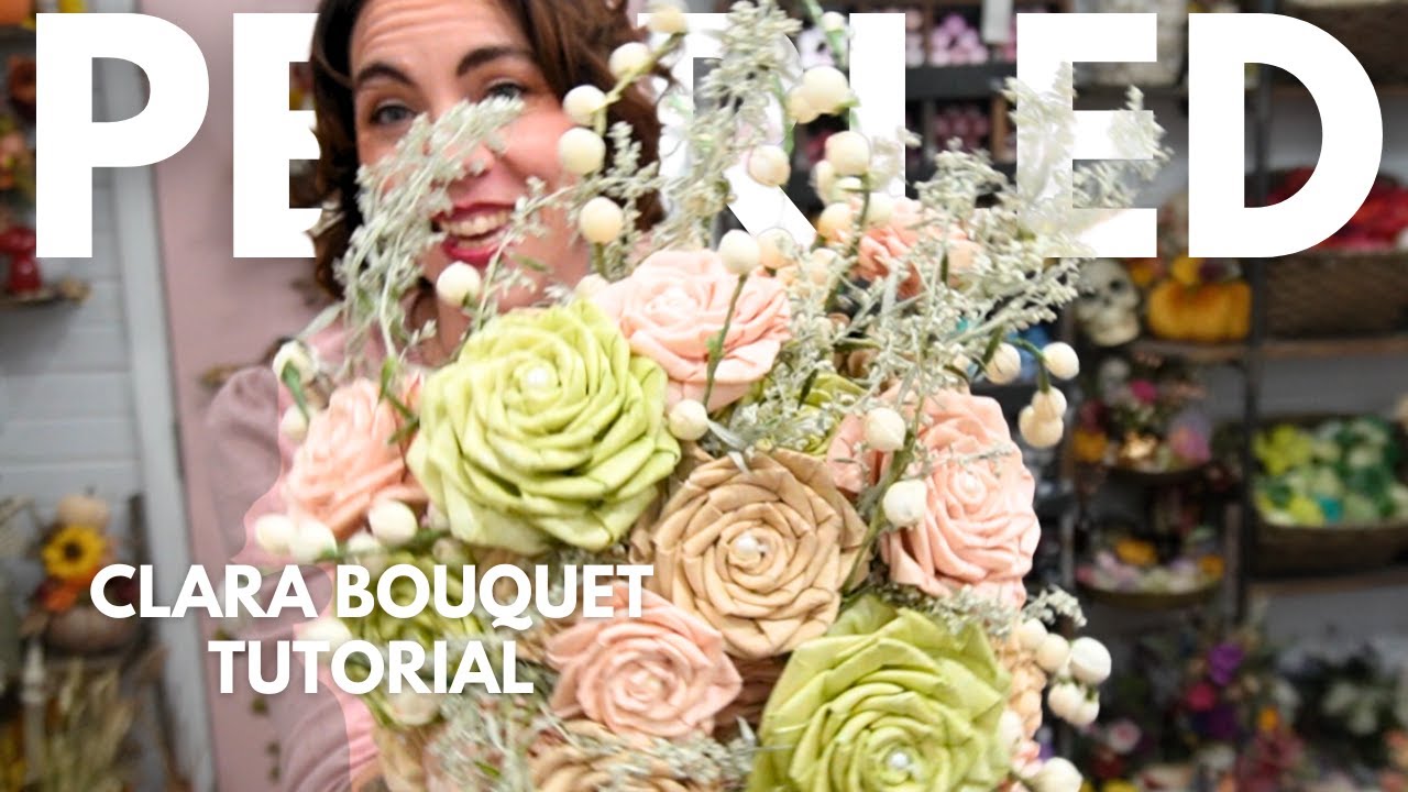 How to make wood flowers look like satin.  Winter wedding bouquet idea.