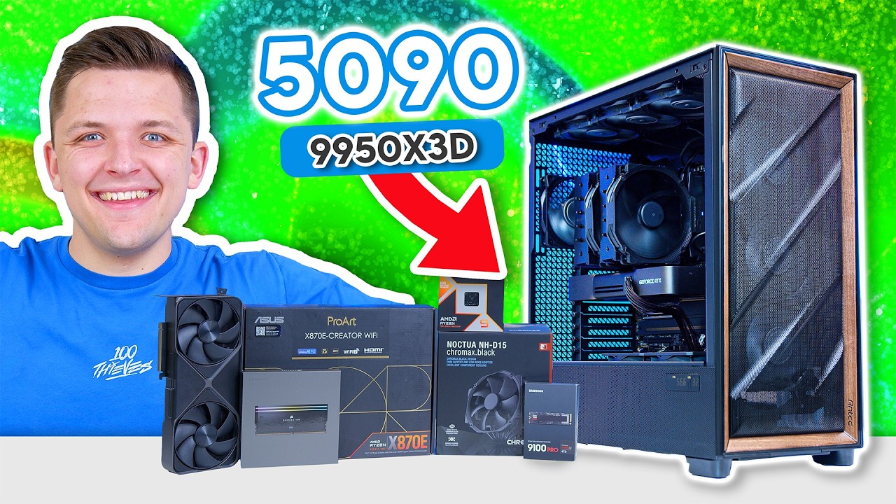 RTX 5090 & Ryzen 9950X3D Gaming PC Build! 👀 [ft. Noctua NHD15 & Antec Flux Pro]