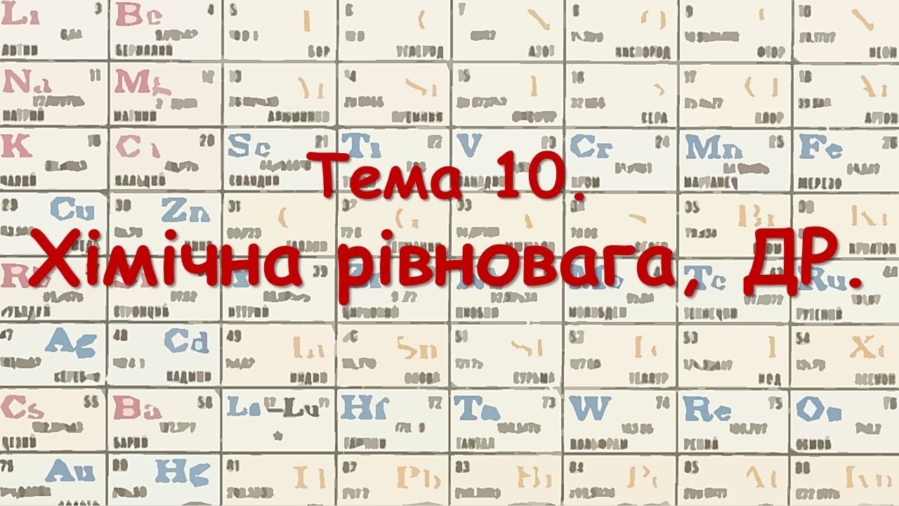 тема 10 Хімічна рівновага, ДР