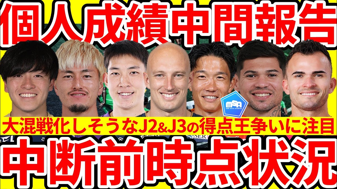 【J1J2J3夏季中断前データまとめ】個人成績中間報告！年末のデータアワードで表彰されるのは誰だ？！