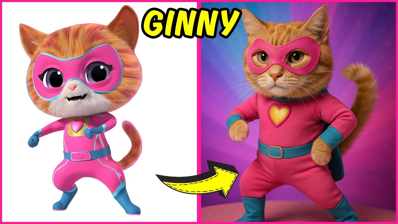 😲 Superkitties Characters in Real Life! | Incredible Cartoon-to-Reality Transformations!