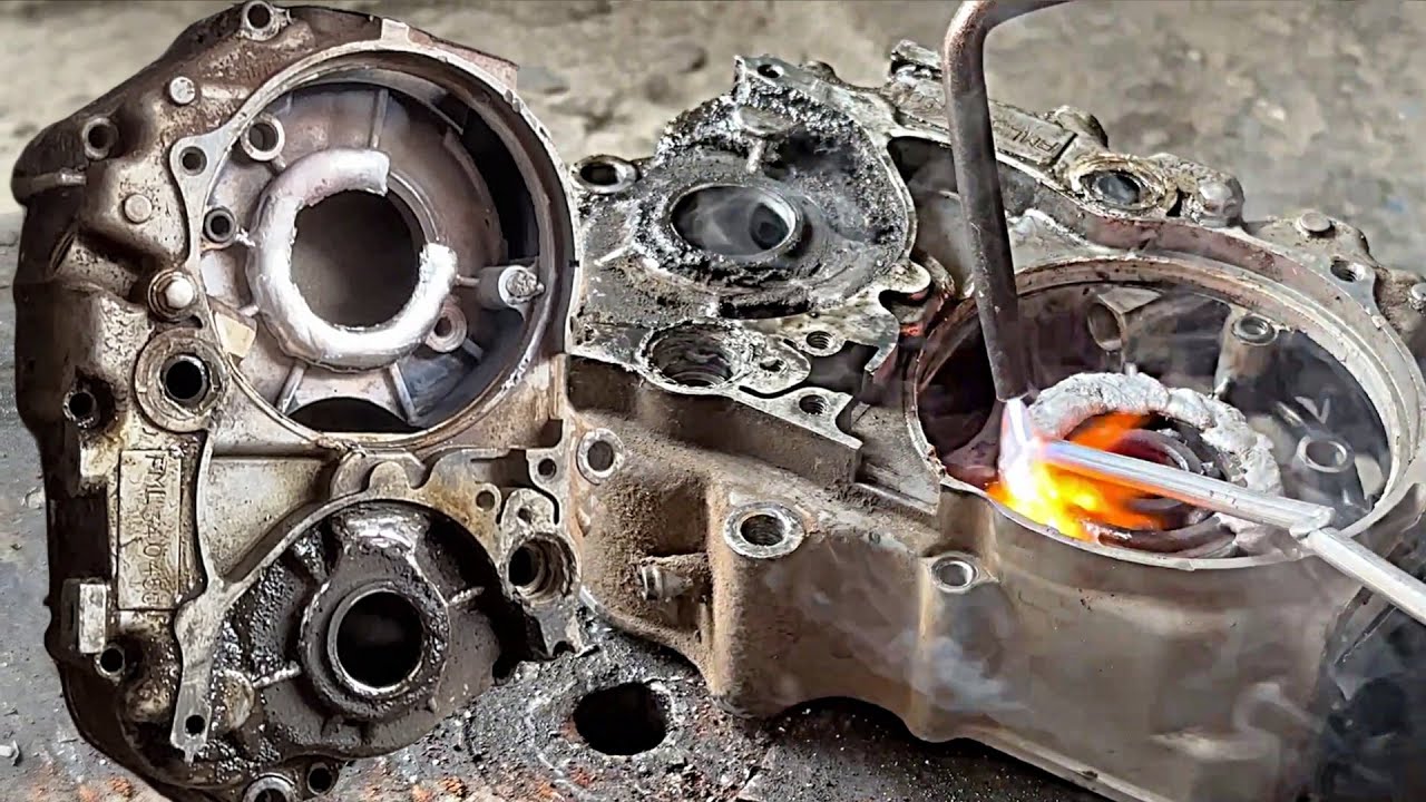 Aluminium Weld Repair: Motorcycle Engine Broken Crankcase Welding