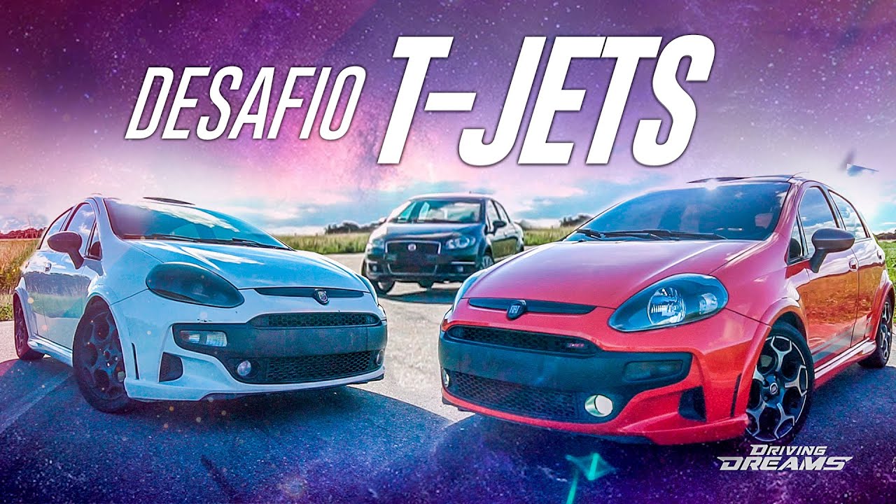 T-Jets no retão! Punto Stage 3 turbina GT 1446 vs Híbrida vs Linea Stg 2 na Drag Race 