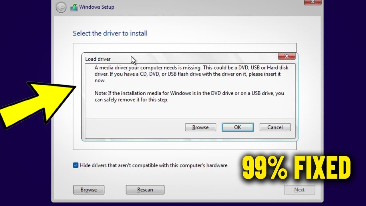 A media driver your computer needs is missing Error When Installing Windows 11/10/8/7 - How To Fix ✅