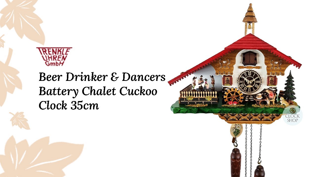 Beer Drinker & Dancers Battery Chalet Cuckoo Clock 35cm By TRENKLE