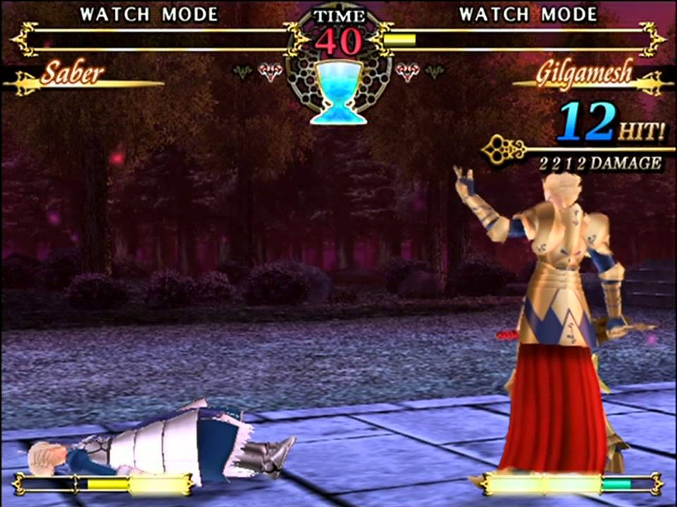 Fate Unlimited Codes: Saber vs Gilgamesh セイバー対ギルガメッシュ(60fps)
