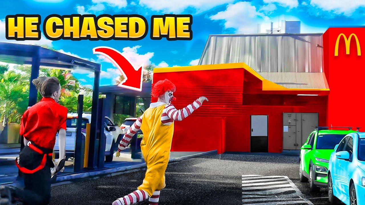 Ronald McDonald Getting Chased By McDonald's Employee!