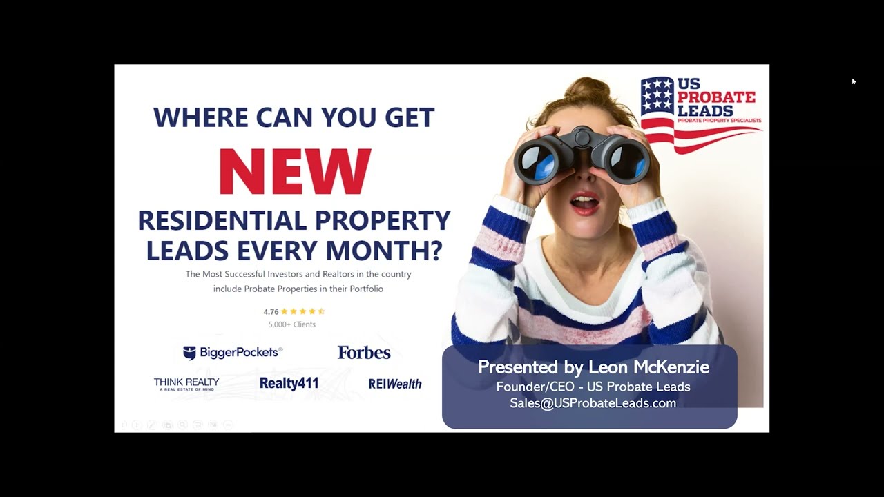 Making Probates Affordable for EVERY REALTOR & INVESTOR - US Probate Leads Webinar