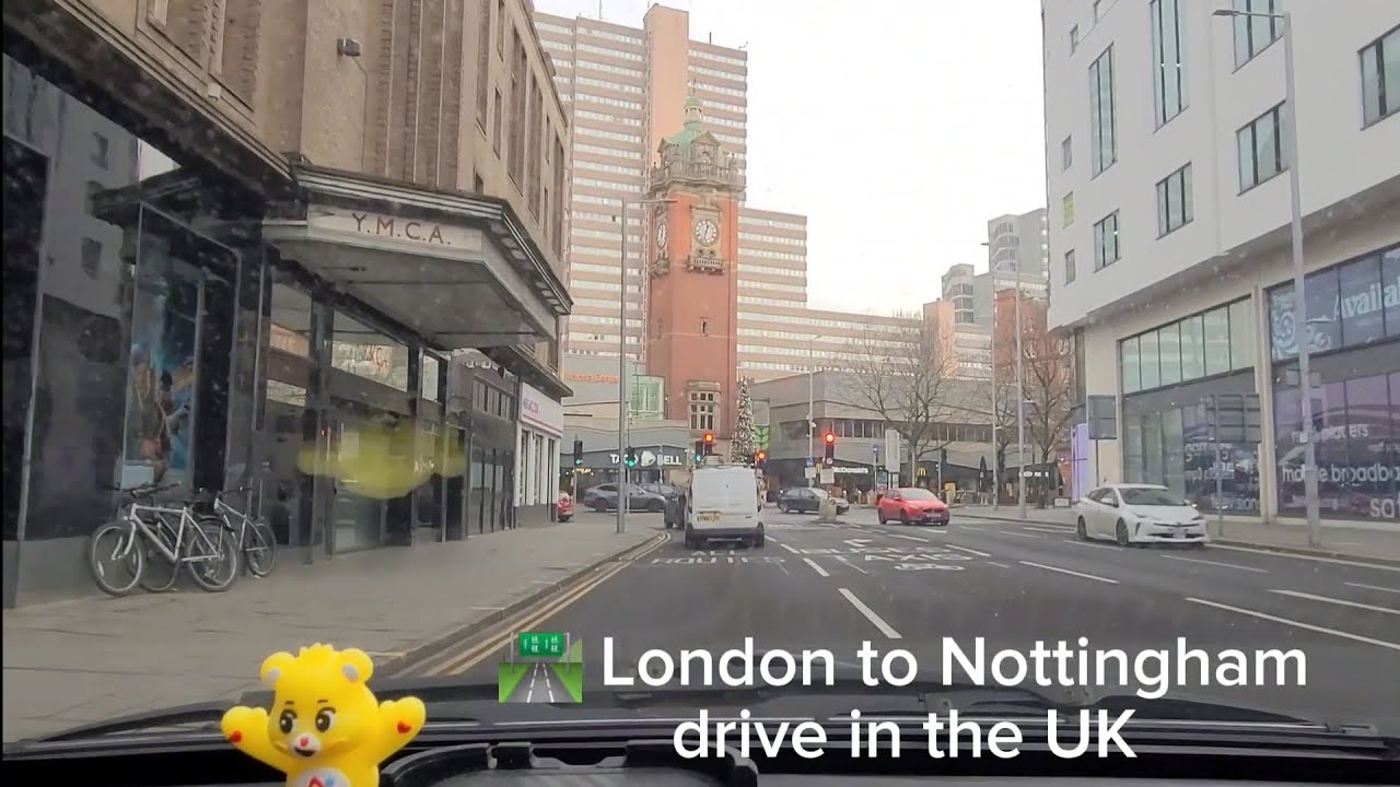 London to Nottingham, drive in the UK, Jan 2026