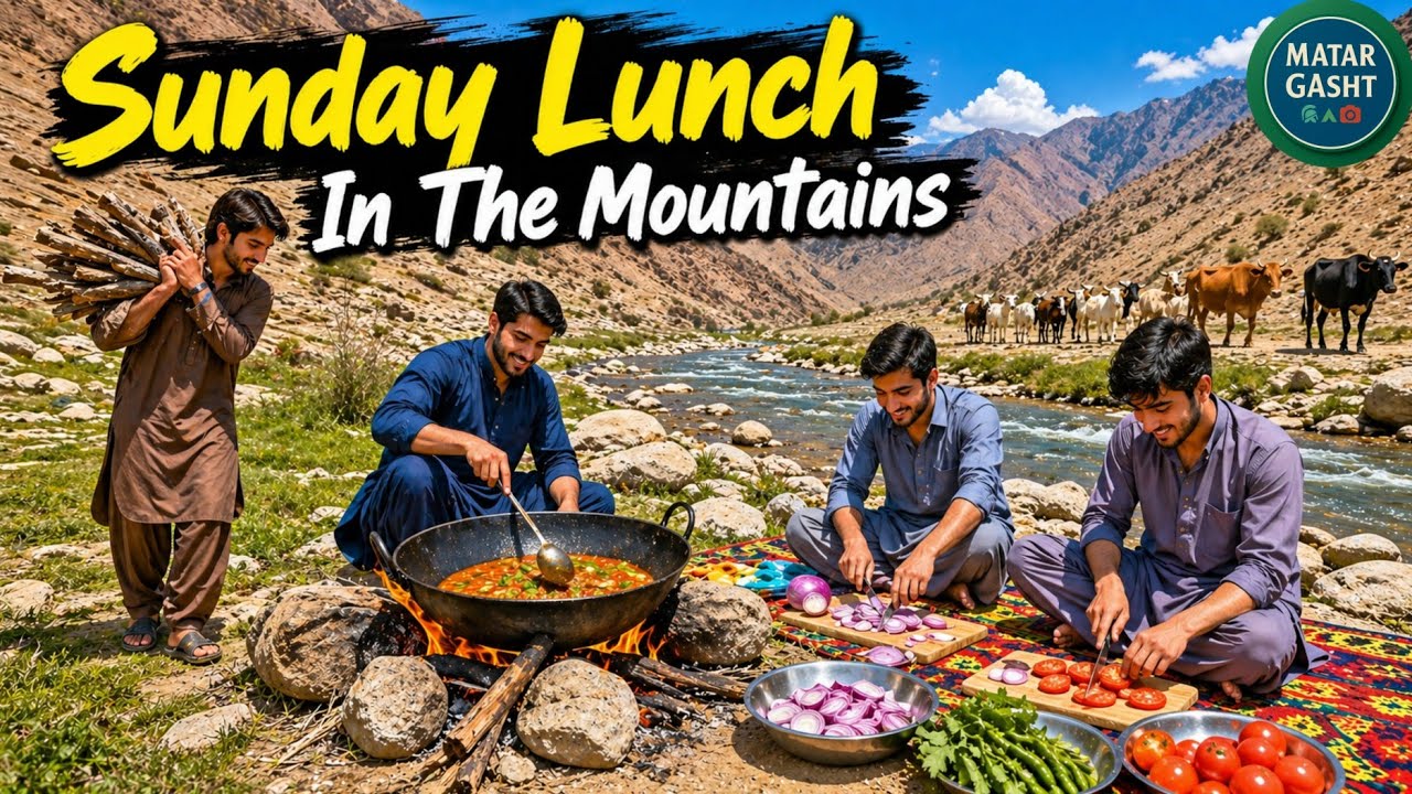 Sunday Lunch In The Mountains || Wilderness Cooking || Copyright Free Background Music