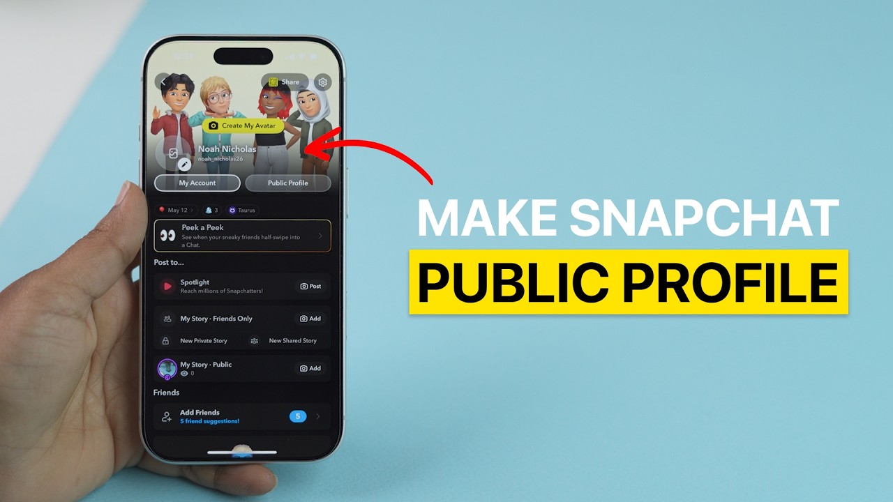 Как сделать публичный профиль в Snapchat?