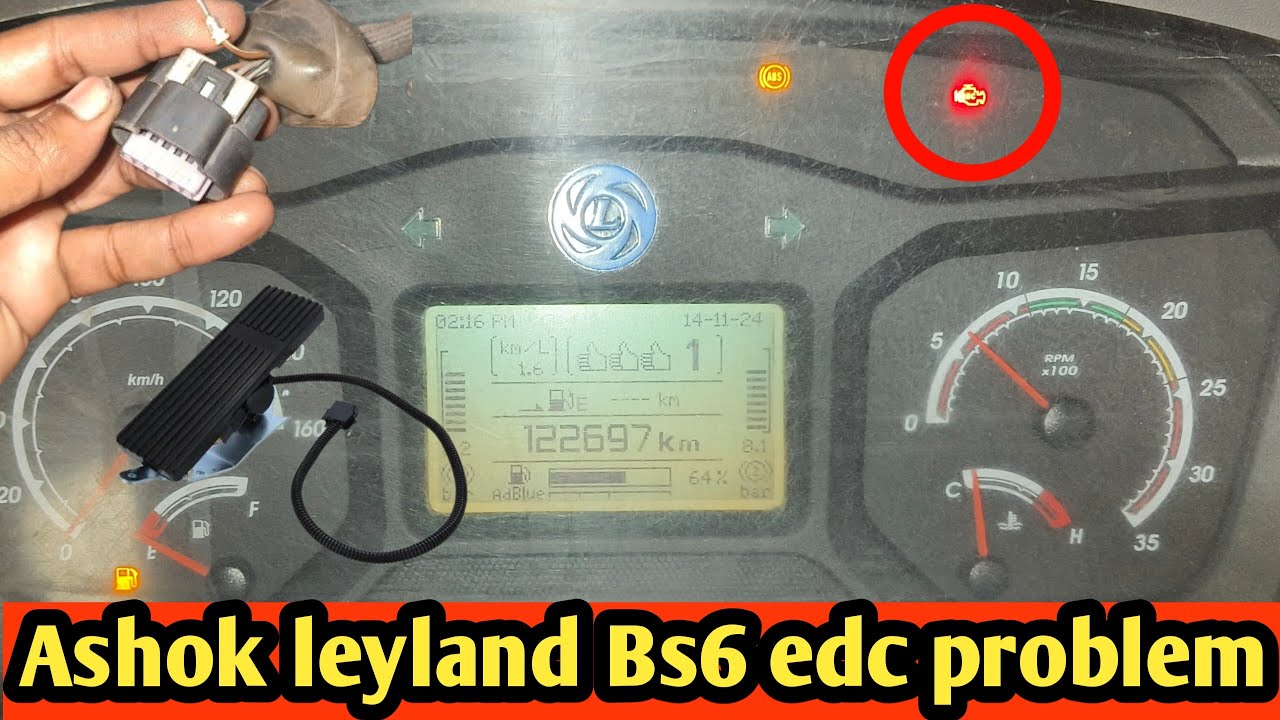 ashok leyland bs6 edc problema//shok leyland bs6 pickup problem//accelerator pedal problem in bs6