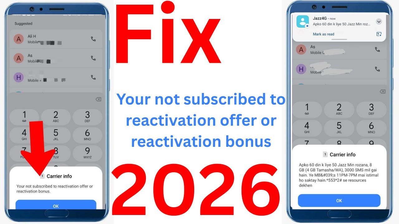 You're not subscribed to reactivation offer or reactivation bonus |Jazz Sim Lagao Offer Not Working