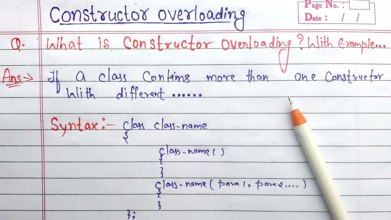 Constructor Overloading in C++ | Syntax and Example of Constructor Overloading in C++