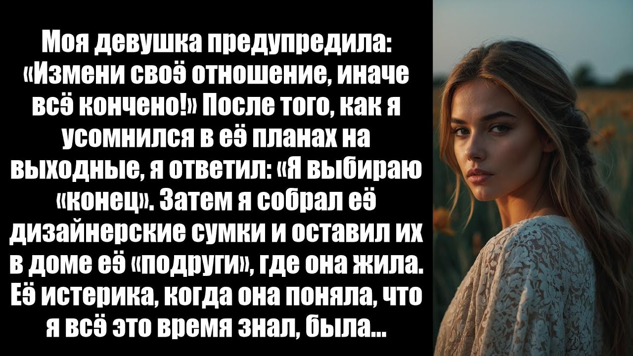 Моя девушка предупредила:Измени своё отношение,иначе всё кончено!» После того, как я задал ей вопрос