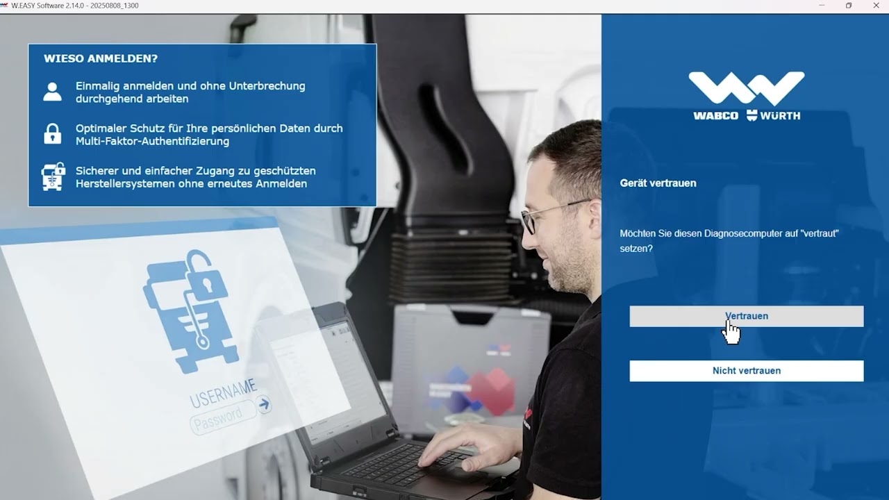 W.EASY Software 2.14.0 - New User Login - DE