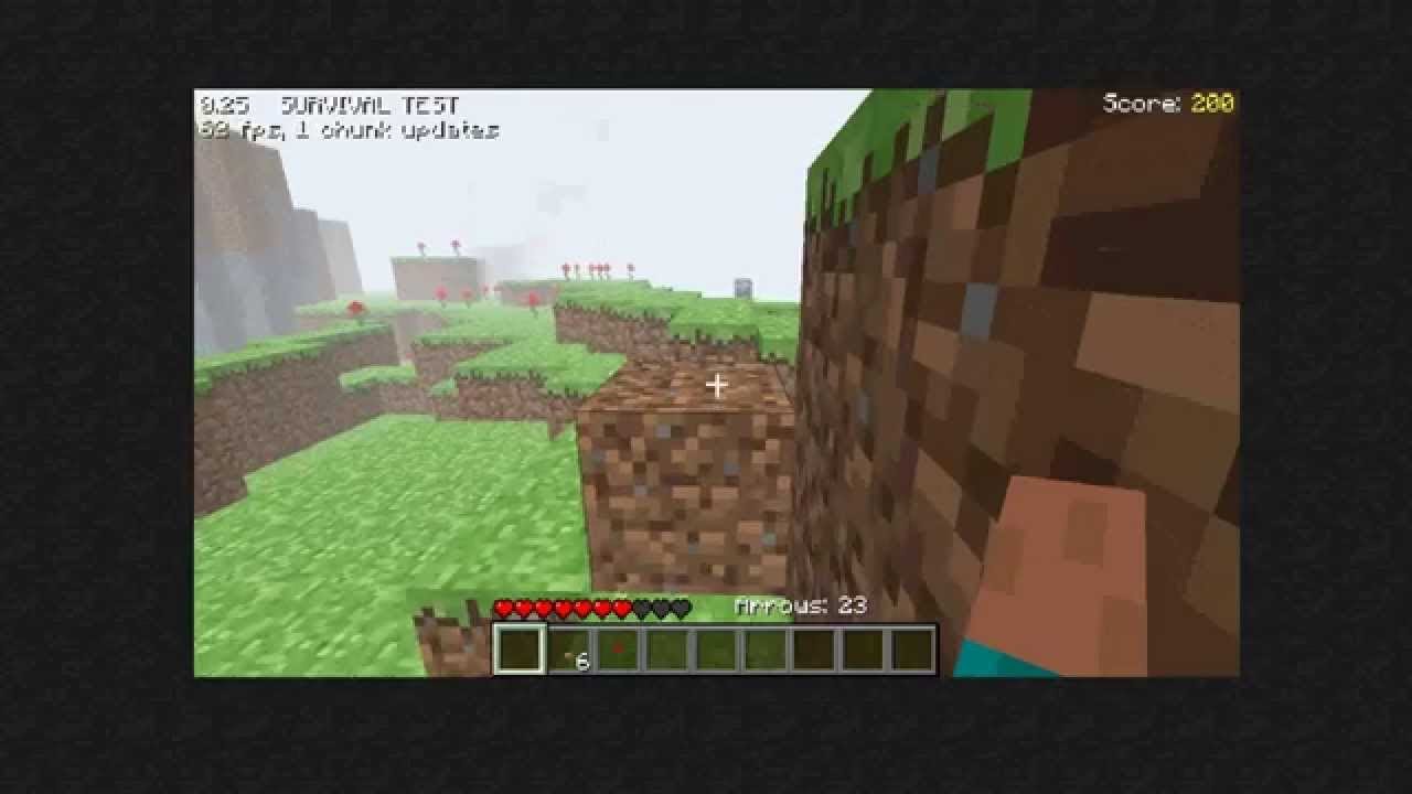 Reupload of a (previously) lost Minecraft video - Minecraft survival update, attacked by skeletons