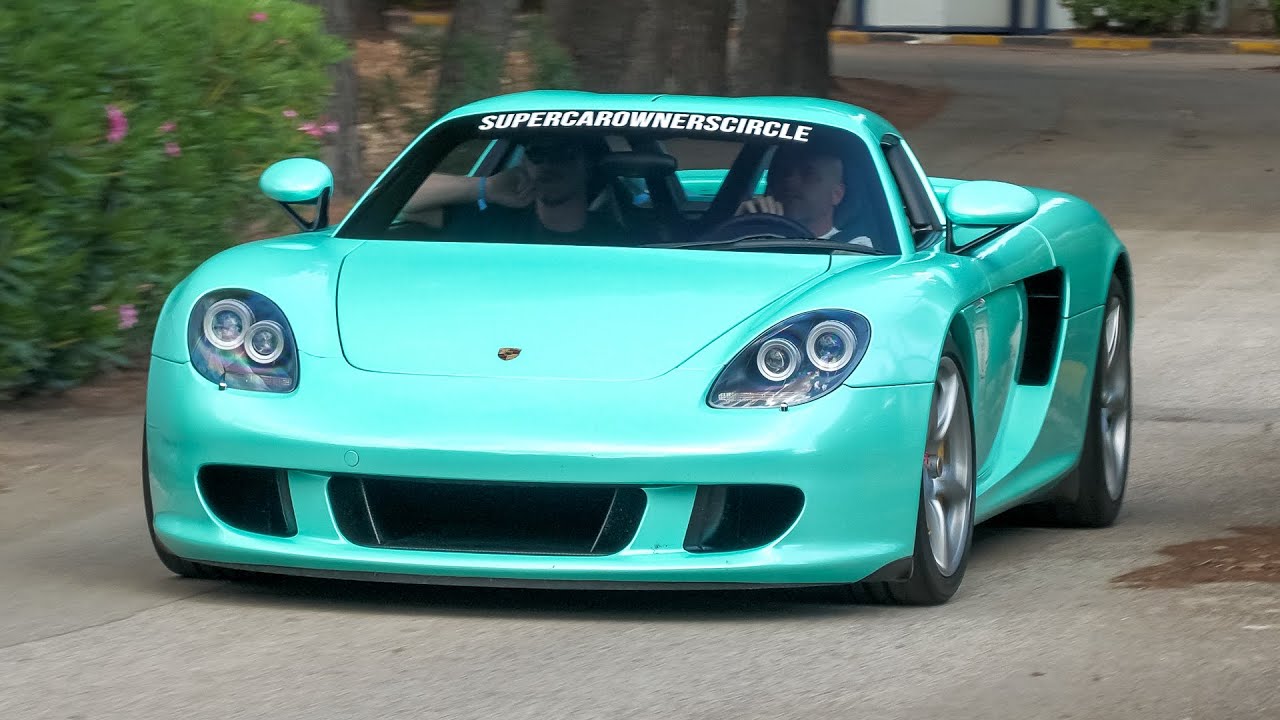 Porsche Carrera GT with Straight Pipes - CRAZY Powerslides, Donuts & Accelerations !