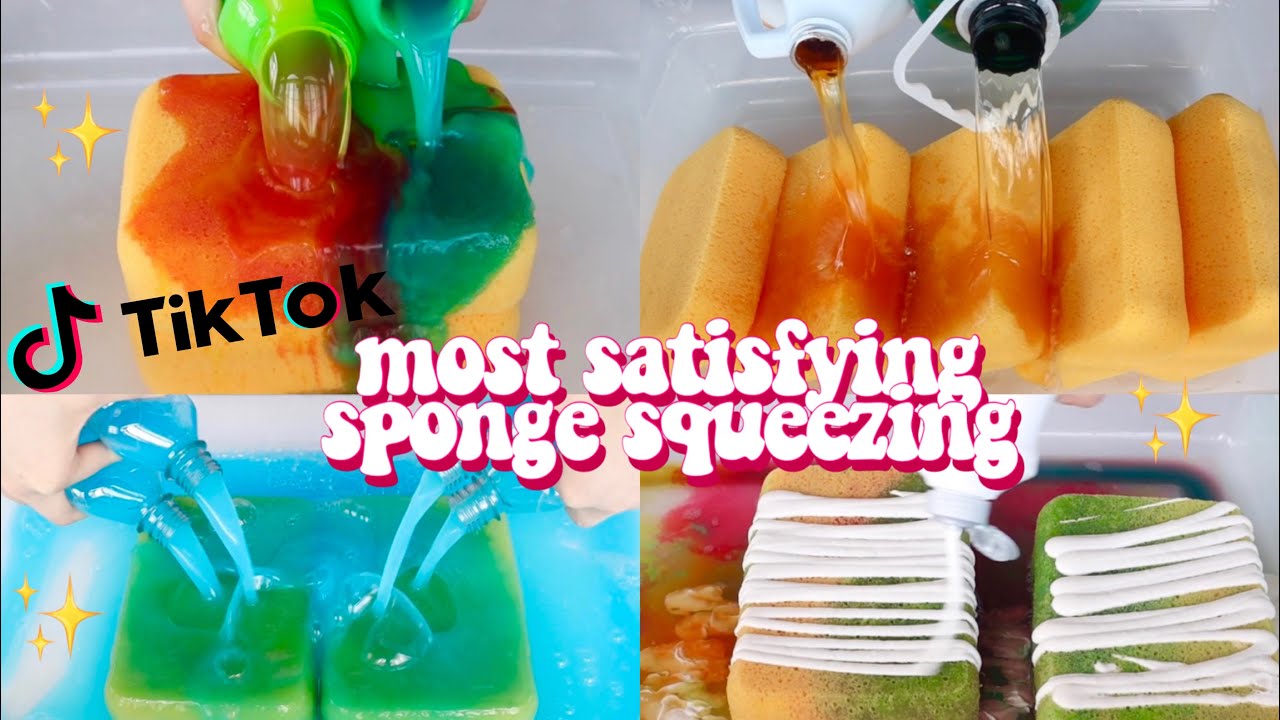 ASMR TIKTOK COMPILATION SATISFYING SPONGE SQUEEZING