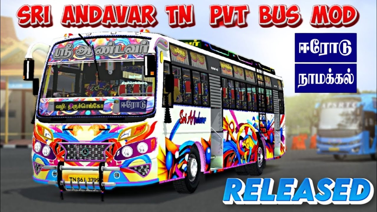 🎀😍 SRI ANDAVAR NEW 💥 TN PRIVATE BUS MOD RELEASE DOWNLOAD NOW 😍🎀#bussimulatorindonesia #liverybussid