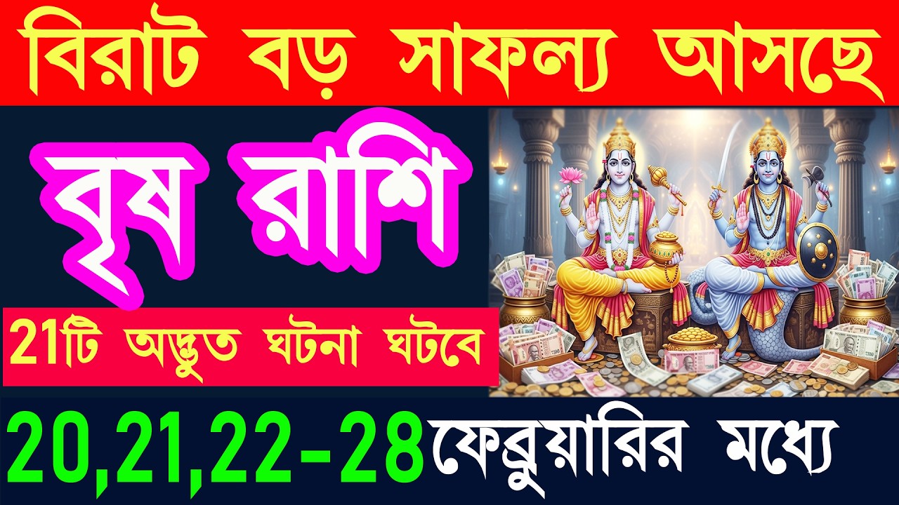 বৃষ রাশি বিরাট বড় সাফল্য আসছে|brisha rashi february|brisha rashi 17-28 february|Taurus 2026