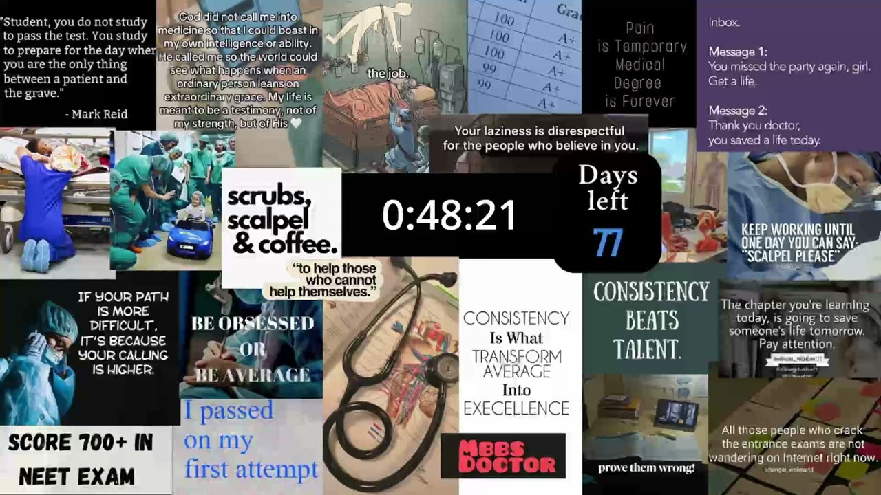 77 Days Left for NEET 2026 | 1 Hour Study Timer (No Music, No Excuses)