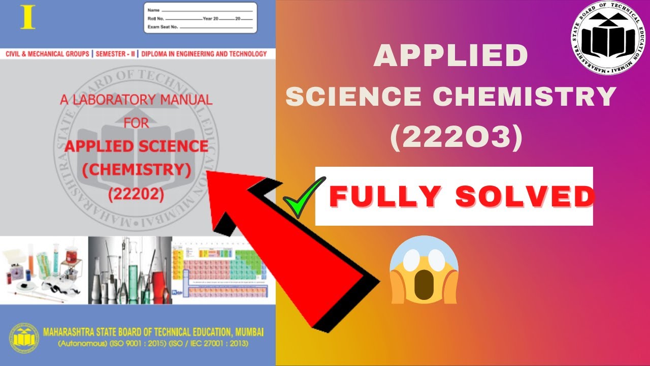 Applied Science Chemistry (22202) lab Manual with Answers  Msbte | Chemistry sem2