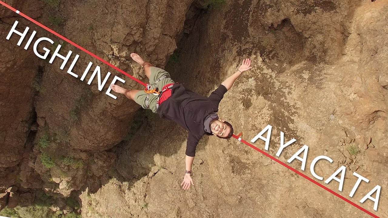 AYACATA. Primer Highline en Gran Canaria.