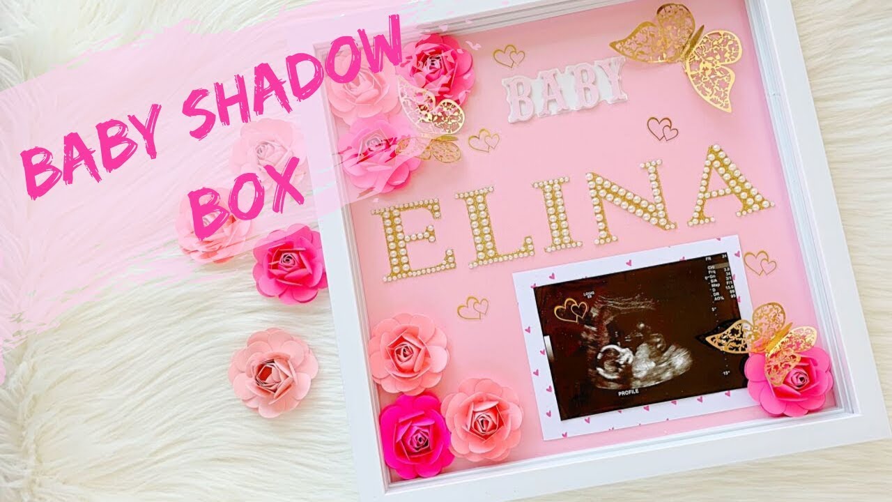 DIY Shadow Box // Baby Girl Shadow Box //Baby Name Shadow Box Ideas // Miss O Crafts