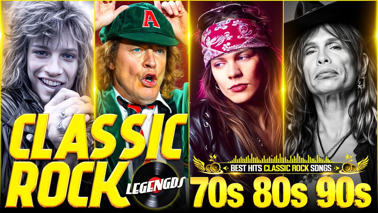 Nirvana, Led Zeppelin, Bon Jovi, Aerosmith, U2, ACDC - Classic Rock Songs 70s 80s 90s Full Album