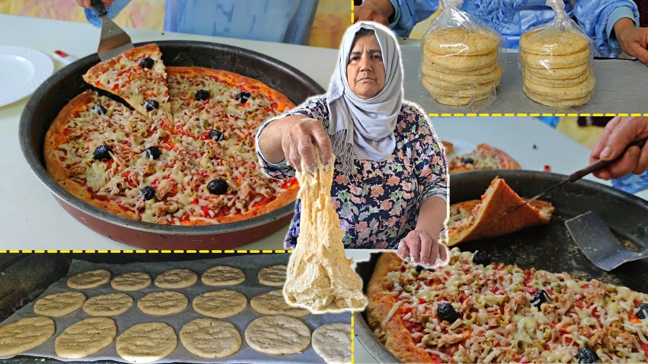 بيتزا بعجينة مميزة👌أحسن من الجاهزة تحضريها عائلية و بيتزات صغار مع الحاجة روكي 🌙chhiwat ramadan 2021
