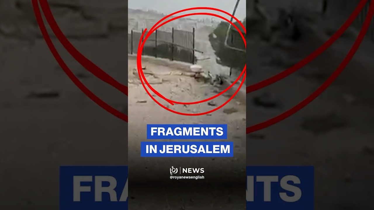 Moment rocket fragments slams into Jerusalem's Old City