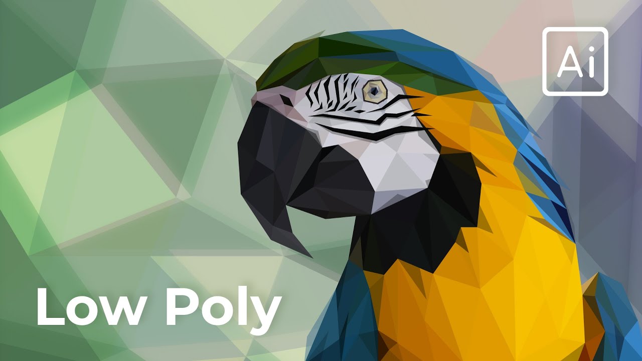 Low poly Parrot | Adobe Illustrator Speed art