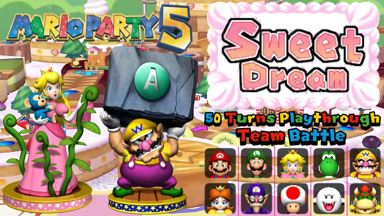 Mario Party 5 - Team Battle - 50 Turns Playthrough - Part 6 Sweet Dream