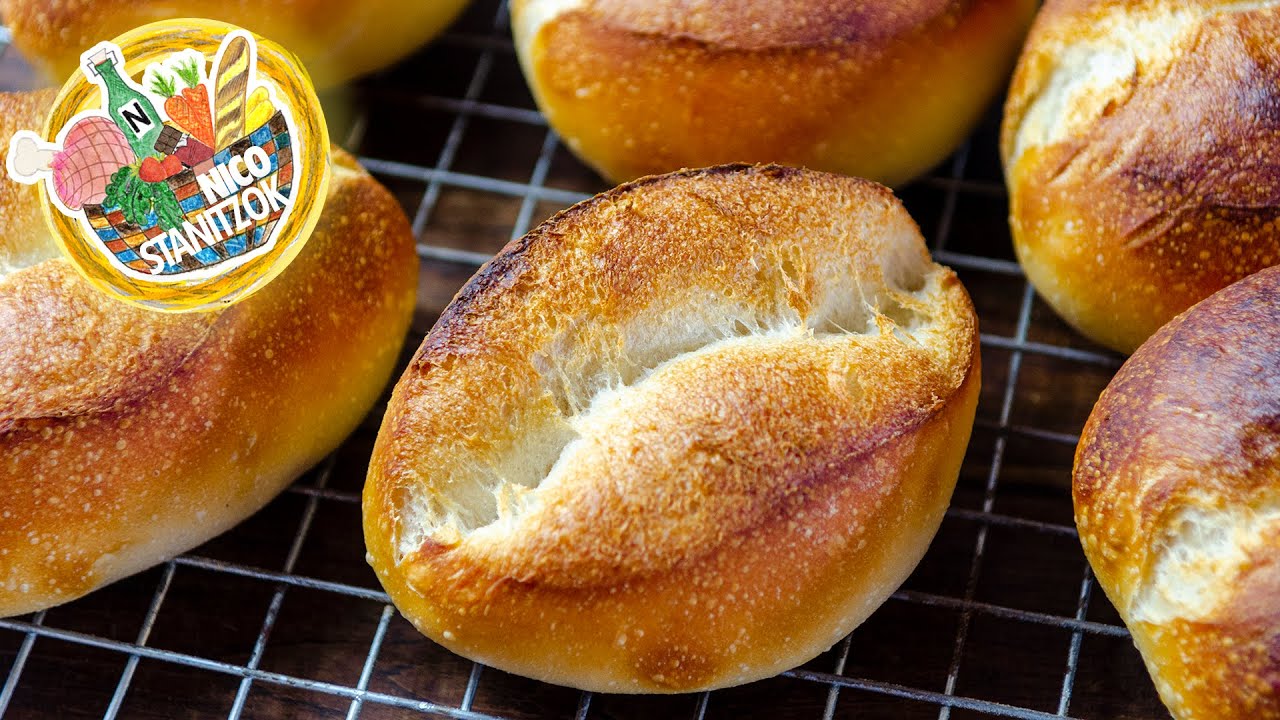 Knusprige Weizenbrötchen mit Sauerteig oder Biga - Römische Ciriole