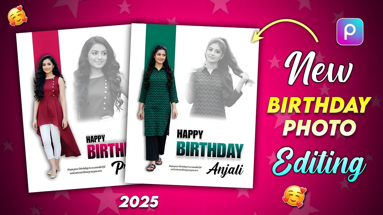 Dual Birthday Photo Editing In PicsArt 🥰 PicsArt Se Photo Editing Kaise Kare ☺️ Birthday Wishes