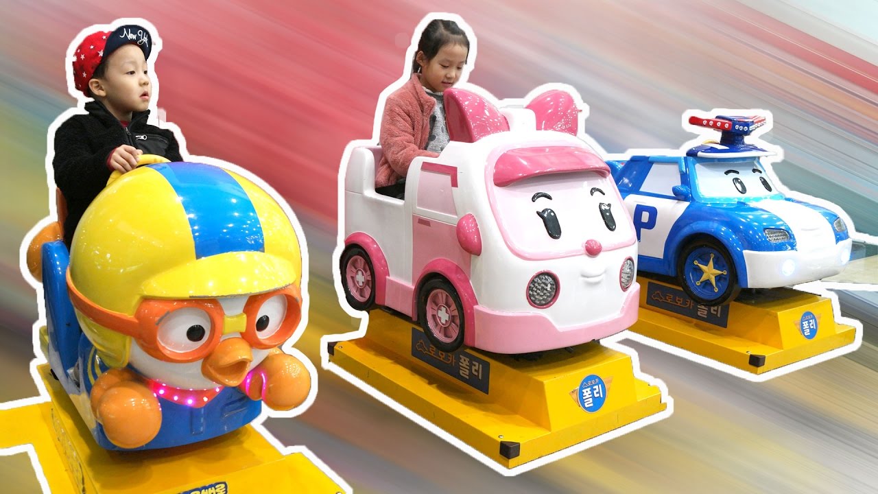 뽀로로 타요 폴리 놀이기구 타기 Pororo Tayo Poly Riding [제이제이튜브 - JJ tube]