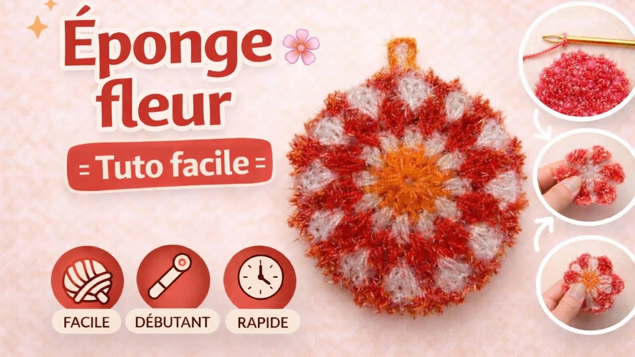Comment faire une éponge multicolore au crochet : tuto en pas à pas