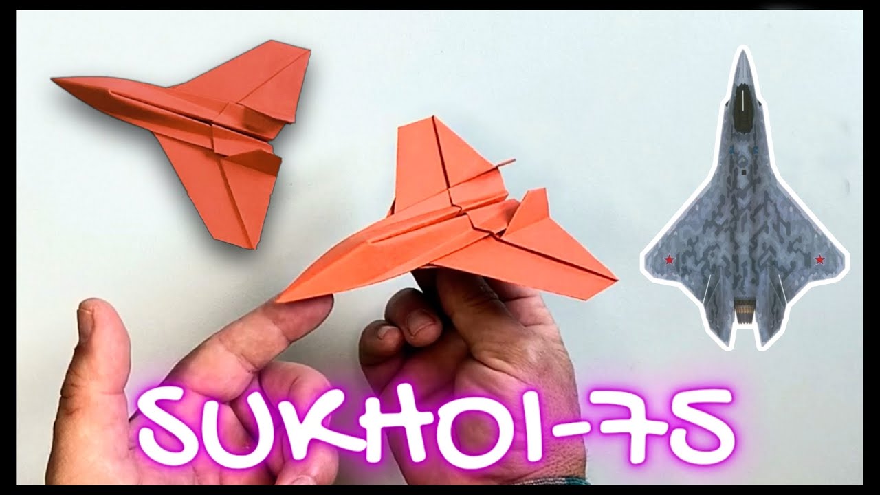 Como hacer un AVIÓN de PAPEL SUKHOI SU-75.@AvionesDePapelPeluso